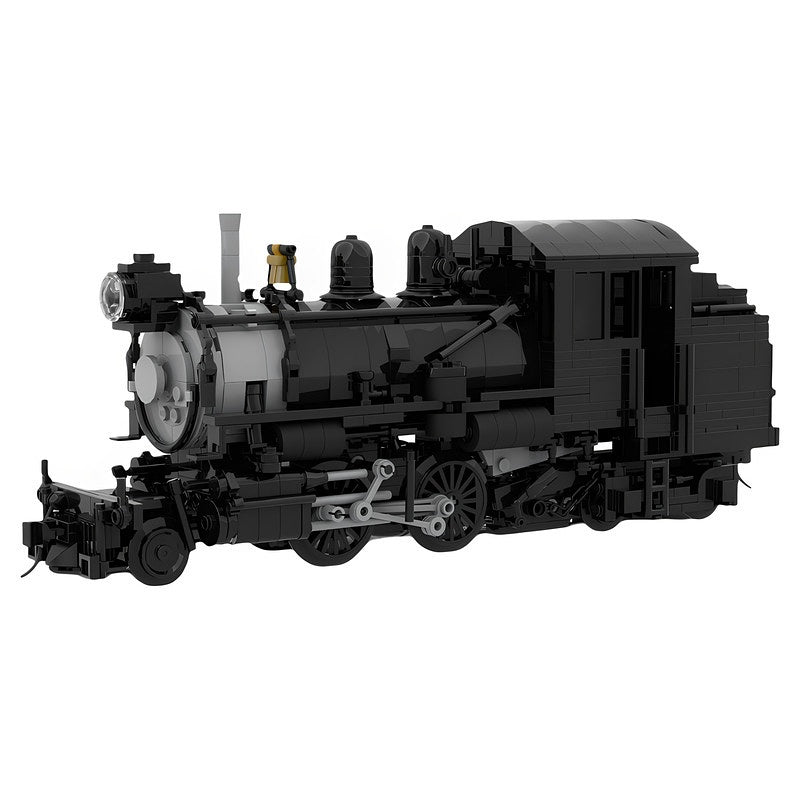 Black 2-4-4T Tank Steam Locomotive MOC Building Kit - 2
