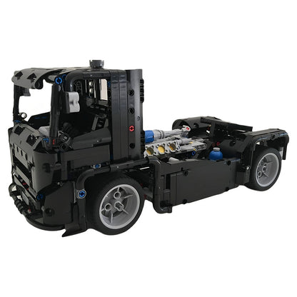 Black Cab-Over V8 Racing Truck MOC Building Kit - 1