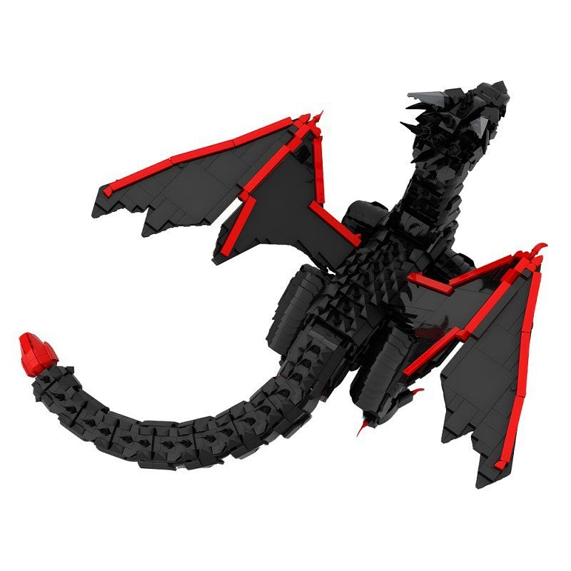 Black Dragon Attack MOC Building Kit | Poseable Fantasy Creature - 1