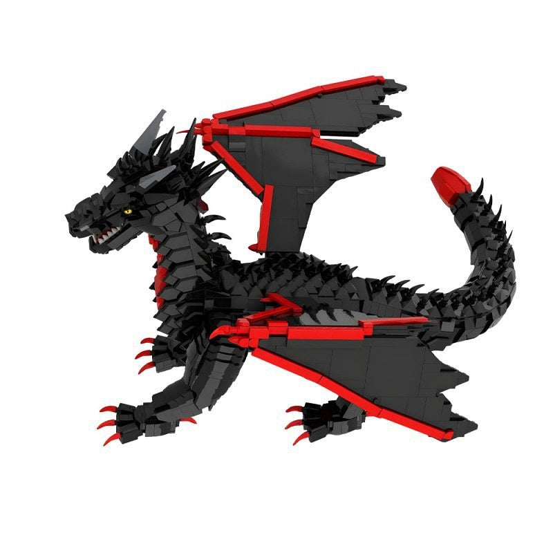 Black Dragon Attack MOC Building Kit | Poseable Fantasy Creature - 2