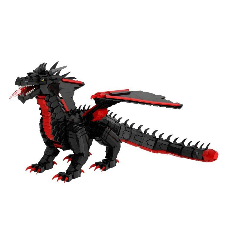 Black Dragon Attack MOC Building Kit | Poseable Fantasy Creature - 3