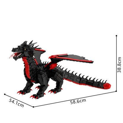 Black Dragon Attack MOC Building Kit | Poseable Fantasy Creature - 4