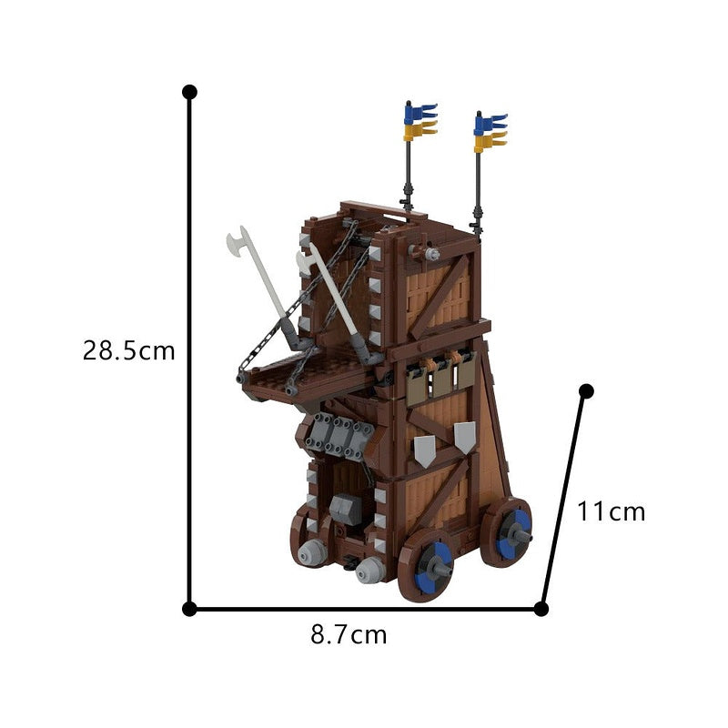 Black Falcon Siege Tower MOC Building Kit | Medieval Castle Architecture - 4