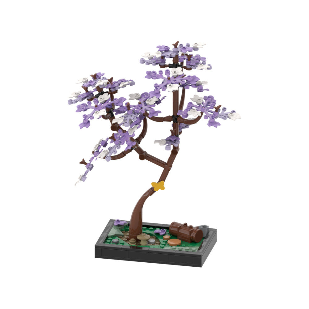 blossomed jacaranda tree diorama building set | moc-185280 - 2