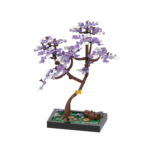 blossomed jacaranda tree diorama building set | moc-185280 - 2