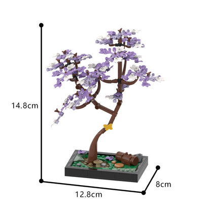 blossomed jacaranda tree diorama building set | moc-185280 - 3