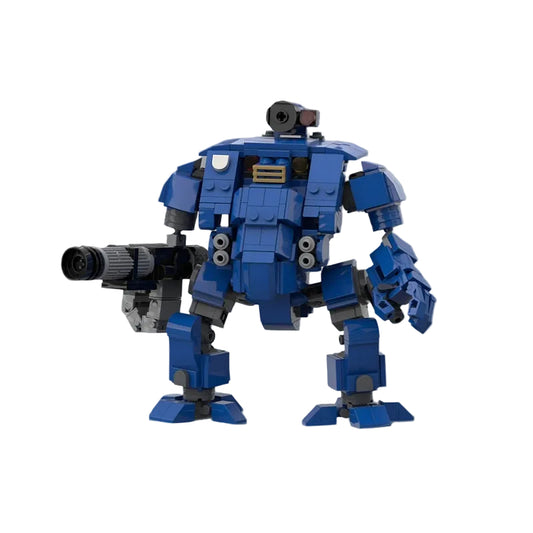 Blue Armored Gatling Assault Mech MOC Building Kit - 1