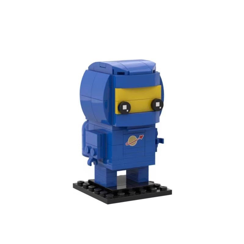Blue Astronaut Brickheadz Building Kit | Classic Spaceman | LEGO-Compatible MOC - 4