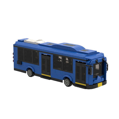 Blue Bus MOC Building Kit | Realistic City Vehicle Model - 3