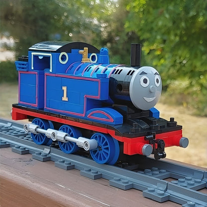 Blue Character Steam Locomotive MOC Building Kit - 4