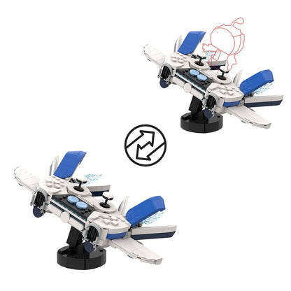 Blue-Eyed Antenna Robot MOC Building Kit | Mini Bot Display - 10