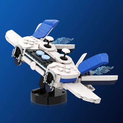 Blue-Eyed Antenna Robot MOC Building Kit | Mini Bot Display - 9