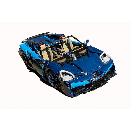 Blue Open-Top Performance Supercar MOC Building Kit - 1