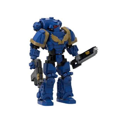 Blue Powered-Armor Assault Infantry Character MOC Building Kit - 1