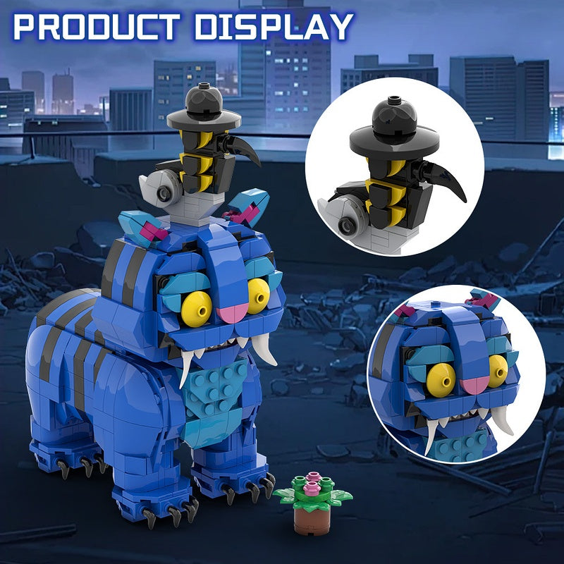 Blue Striped Tiger & Bird MOC Building Kit | Fantasy Creature Duo - 3