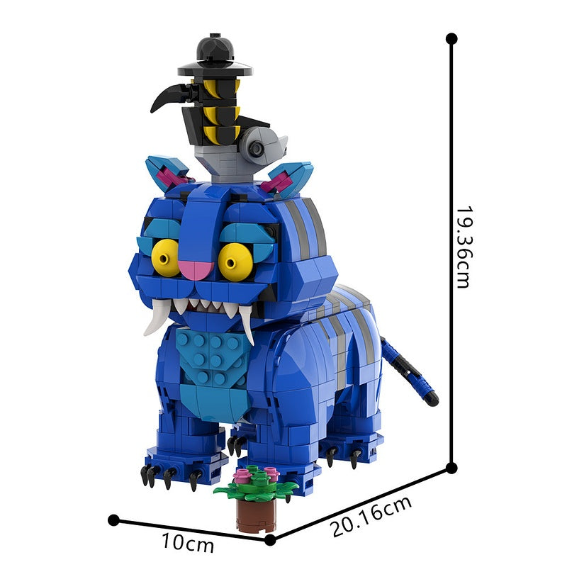 Blue Striped Tiger & Bird MOC Building Kit | Fantasy Creature Duo - 4