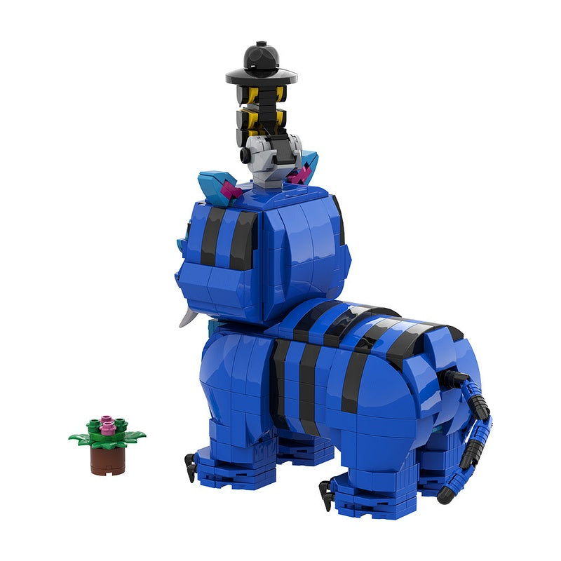 Blue Striped Tiger & Bird MOC Building Kit | Fantasy Creature Duo - 7
