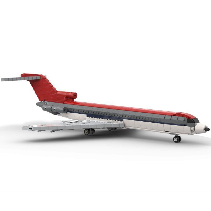 boeing 727 jetliner building set | 1:80 scale | moc-104579 - 4