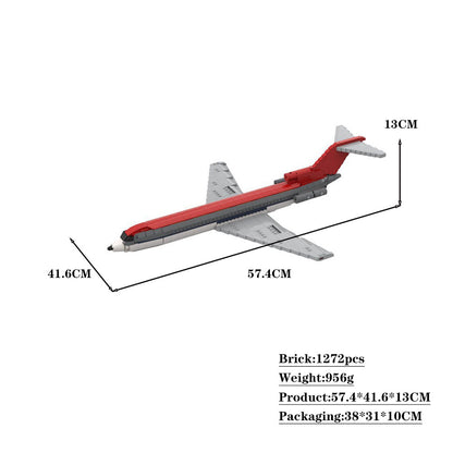 boeing 727 jetliner building set | 1:80 scale | moc-104579 - 5