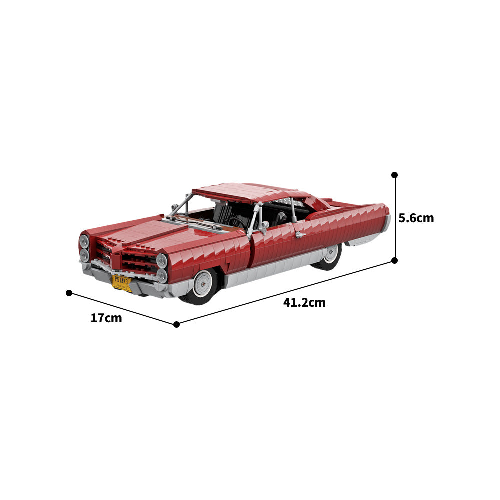 Bonneville 1966 Dark Red Car Building Kit | LEGO-Compatible MOC - 5