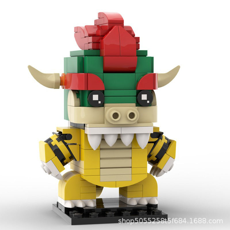bowser brickheadz building set | super mario | moc-65527 - 2