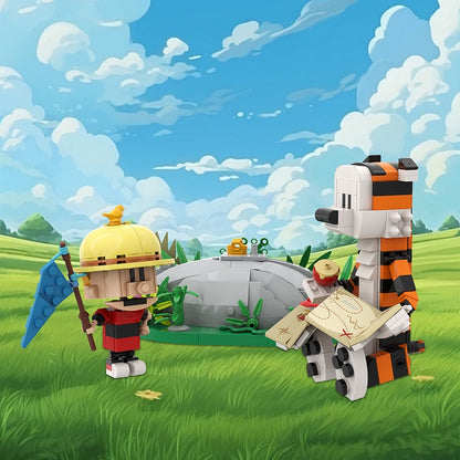 Boy and Tiger Meadow Diorama Building Kit | LEGO-Compatible MOC - 1