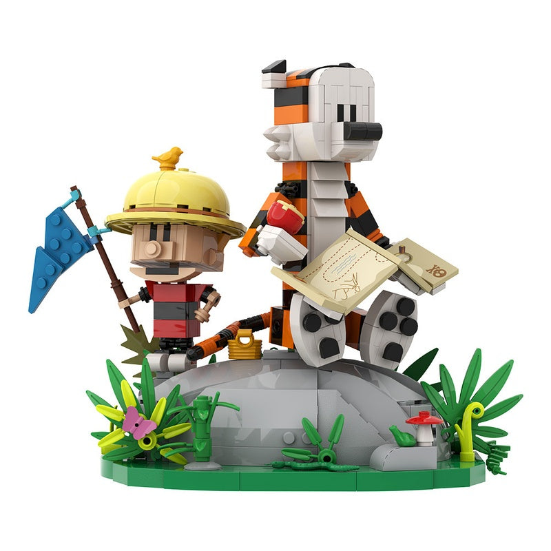 Boy and Tiger Meadow Diorama Building Kit | LEGO-Compatible MOC - 2