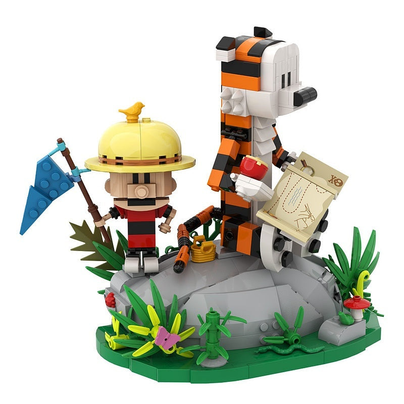 Boy And Tiger Meadow Diorama MOC Building Kit - 2
