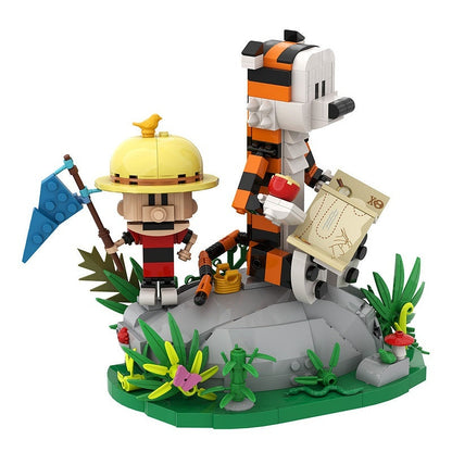 Boy And Tiger Meadow Diorama MOC Building Kit - 2