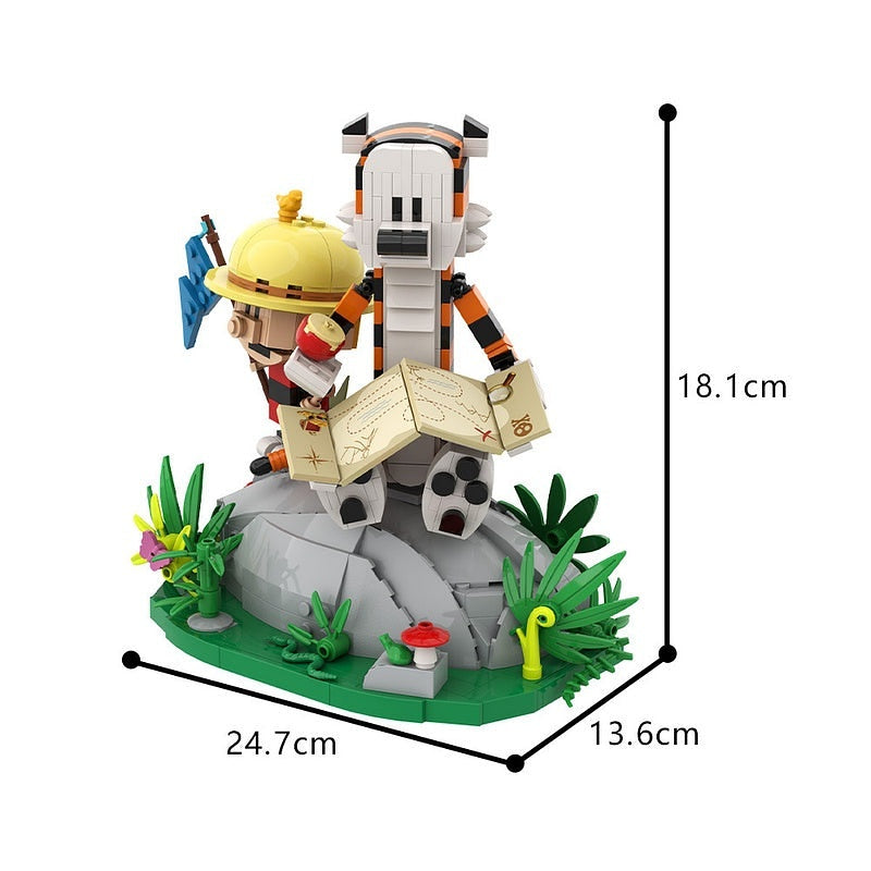 Boy And Tiger Meadow Diorama MOC Building Kit - 3