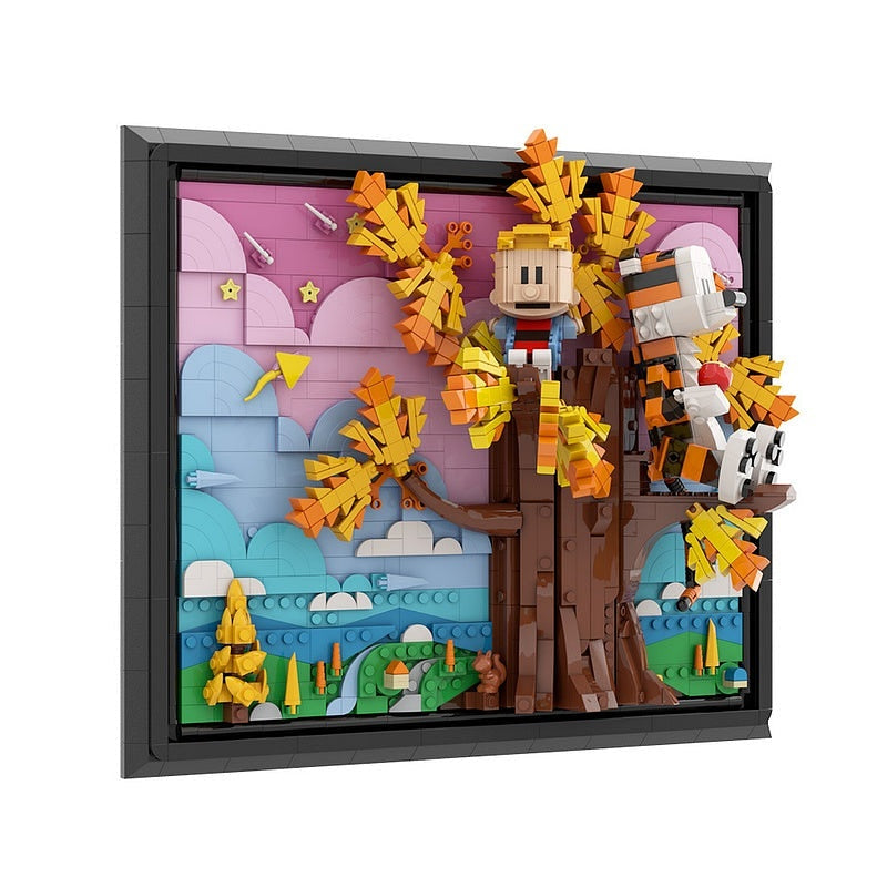 Boy & Tiger Tree Diorama MOC Building Kit | Nature Display Model - 2