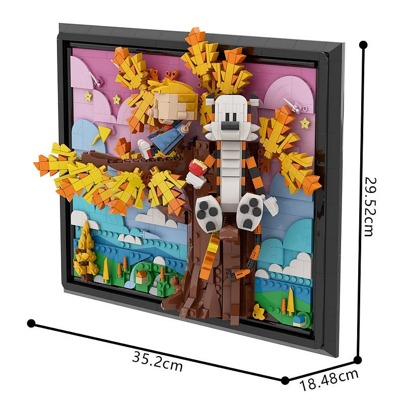 Boy & Tiger Tree Diorama MOC Building Kit | Nature Display Model - 3