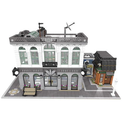 Brick Bank Coffee Shop MOC Building Kit | City Modular Architecture - 1