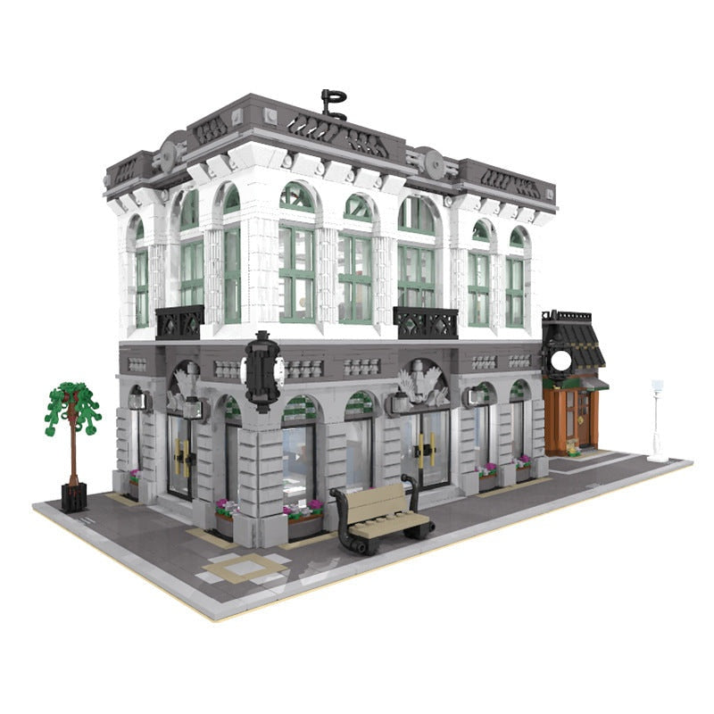 Brick Bank Coffee Shop MOC Building Kit | City Modular Architecture - 2