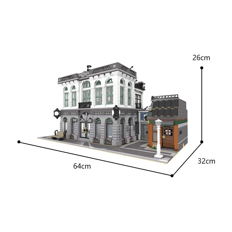 Brick Bank Coffee Shop MOC Building Kit | City Modular Architecture - 4
