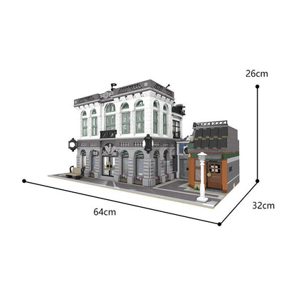 Brick Bank Coffee Shop MOC Building Kit | City Modular Architecture - 4