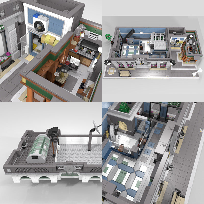 Brick Bank with Coffee Shop Building Kit | LEGO-Compatible MOC - 3