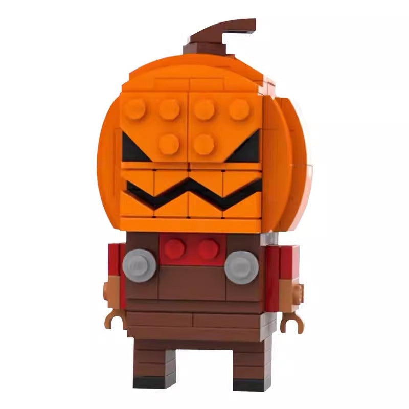 Brick-o'-Lantern Cube Character MOC Building Kit | Halloween Display Model - 3