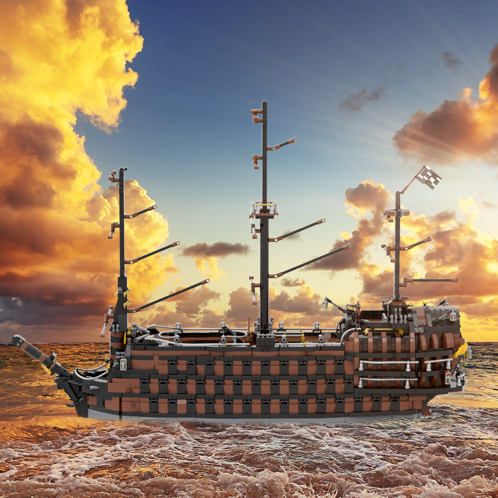 brown pirate ship building set | moc-156339 - 1