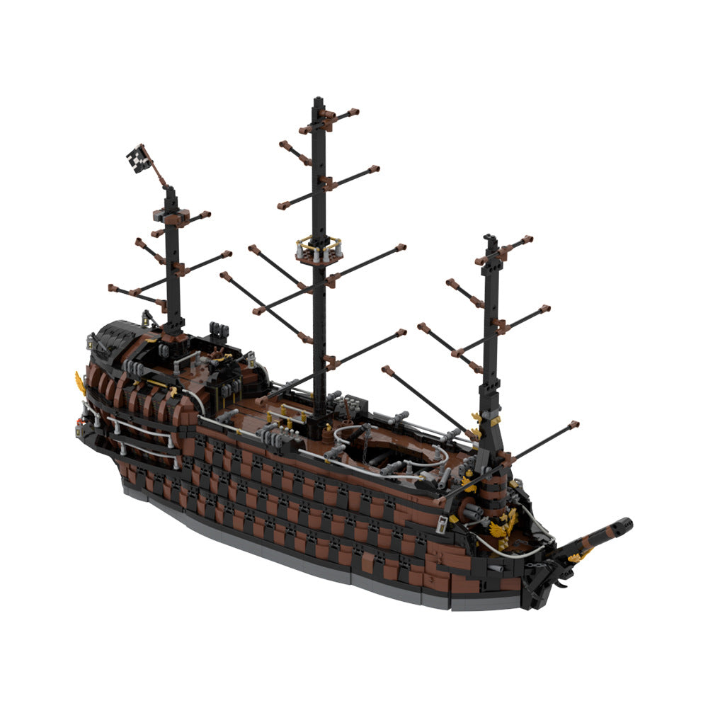 brown pirate ship building set | moc-156339 - 5