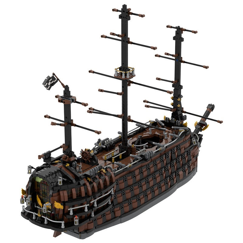 Brown Pirate Ship MOC Classic Pirate Vessel Building Kit - 1