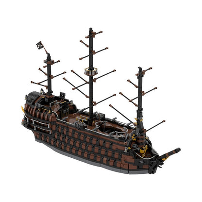 Brown Pirate Ship MOC Classic Pirate Vessel Building Kit - 5