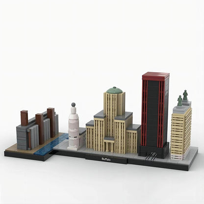 Buffalo Skyline MOC Skyscraper City Model Building Kit, Urban Display Set - 3