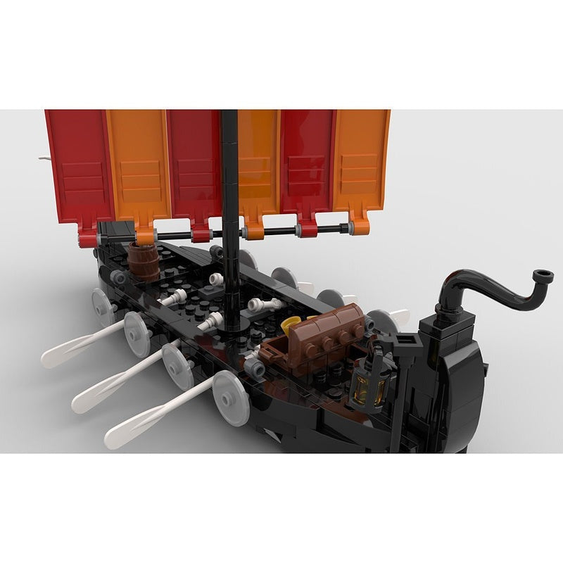 Bull Headed Longship MOC Viking Ship Building Kit | Nordic Sailing Model - 2
