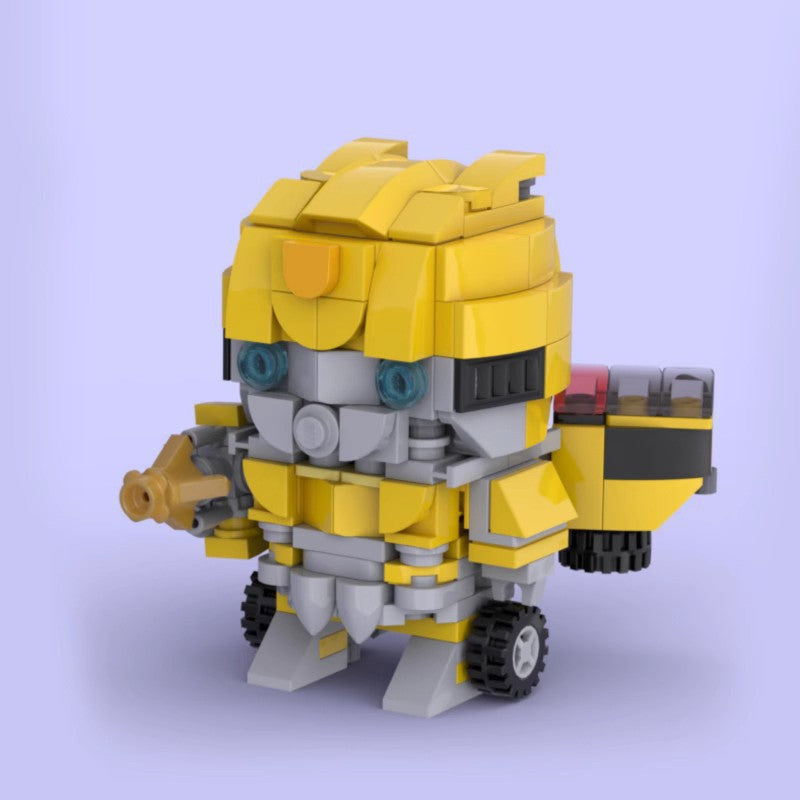 bumblebee brickheadz moc set | lego-compatible robot build | 221 pcs - 1