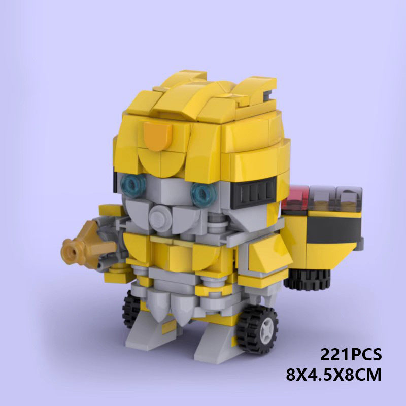 bumblebee brickheadz moc set | lego-compatible robot build | 221 pcs - 3