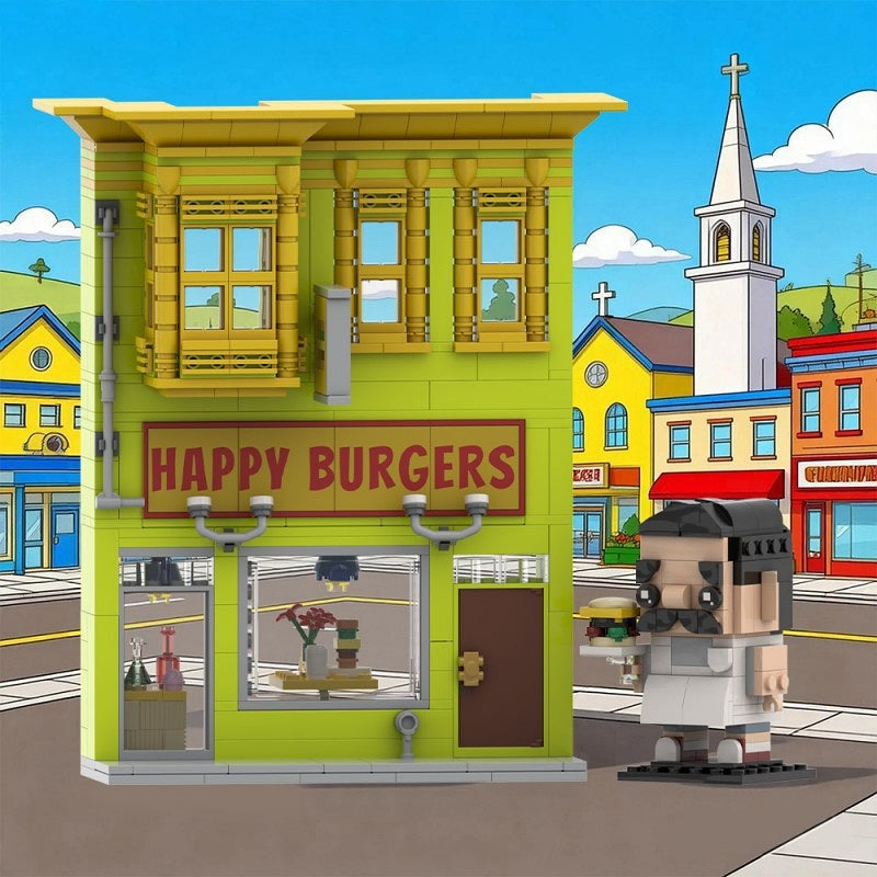 Burger Chef Cube Character & Burger Shop MOC Building Kit - 1