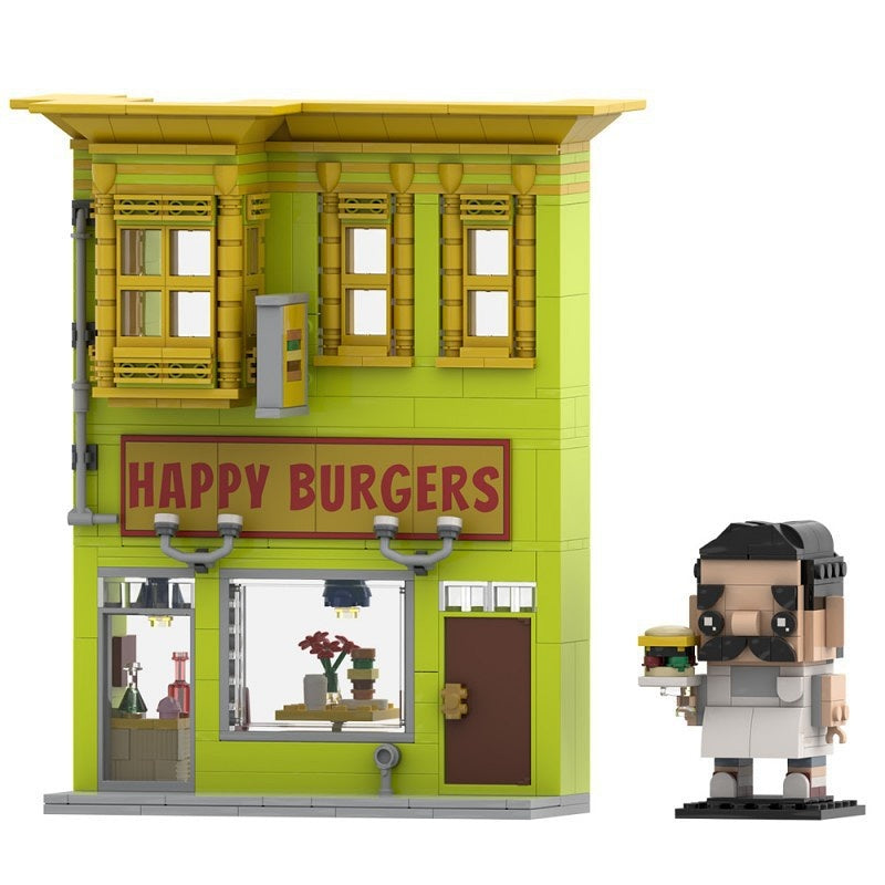 Burger Chef Cube Character & Burger Shop MOC Building Kit - 4
