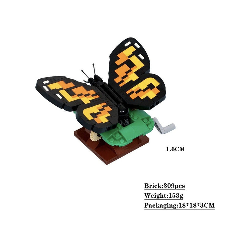 Butterfly Sunning Its Wings MOC Building Kit | Realistic Animal Model - 3