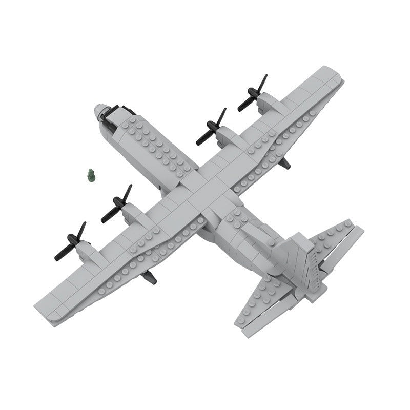 C-130 Military Transport Plane MOC Building Kit | 1:125 Scale Tactical Airlifter Model - 4